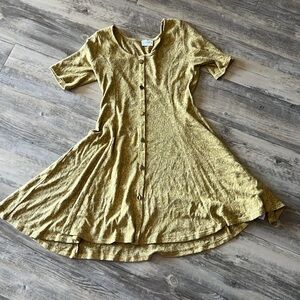 Speckled Yellow Button Down Dress